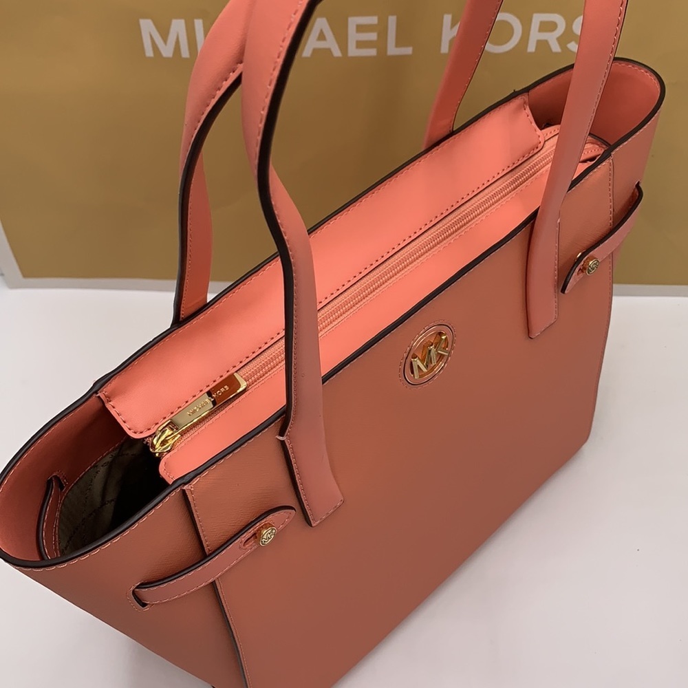 MICHAEL KORS CARMEN LARGE NORTH SOUTH TOTE SHERBERT COLOR - Picture 9 of 16
